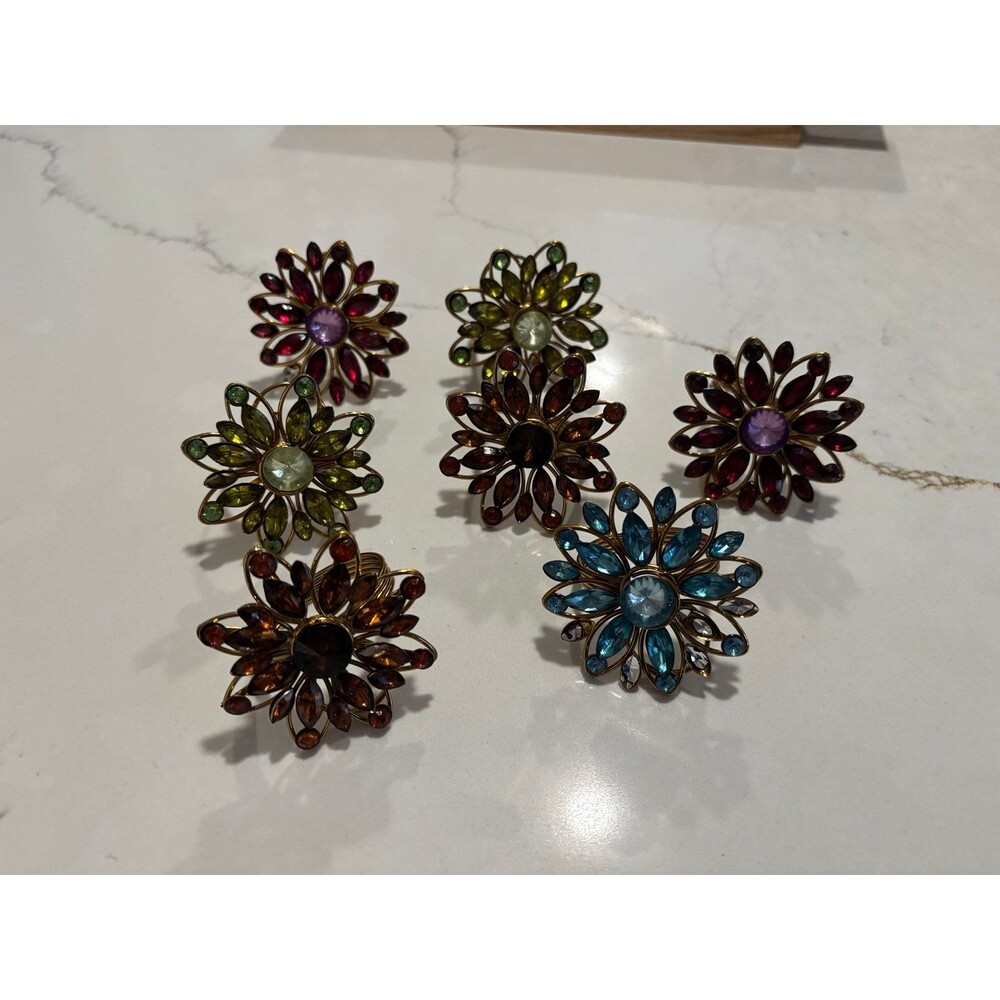 Pier One Vintage Jeweled  Floral Pier 1 Imports Napkin Holders